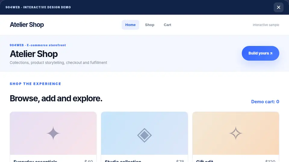 The Commerce Studio interface demonstration